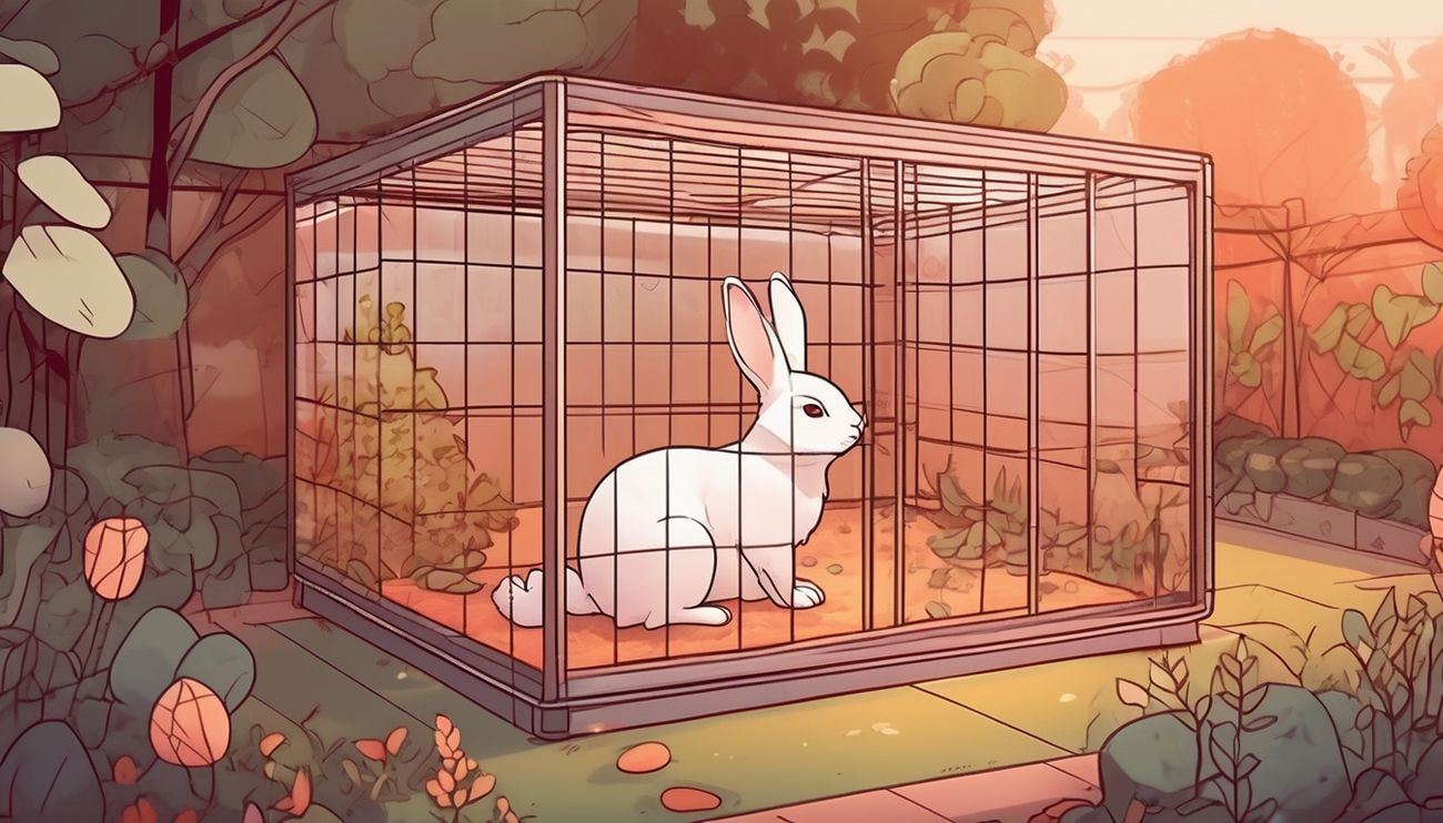 lapin en cage exterieur