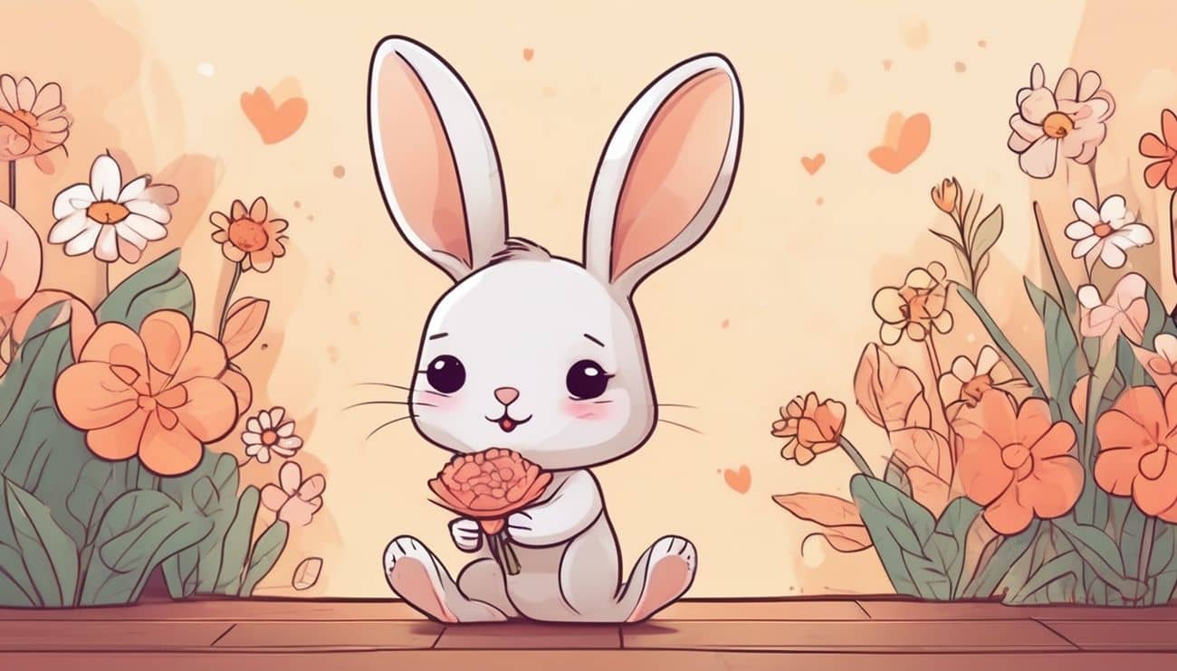 lapin fleurs