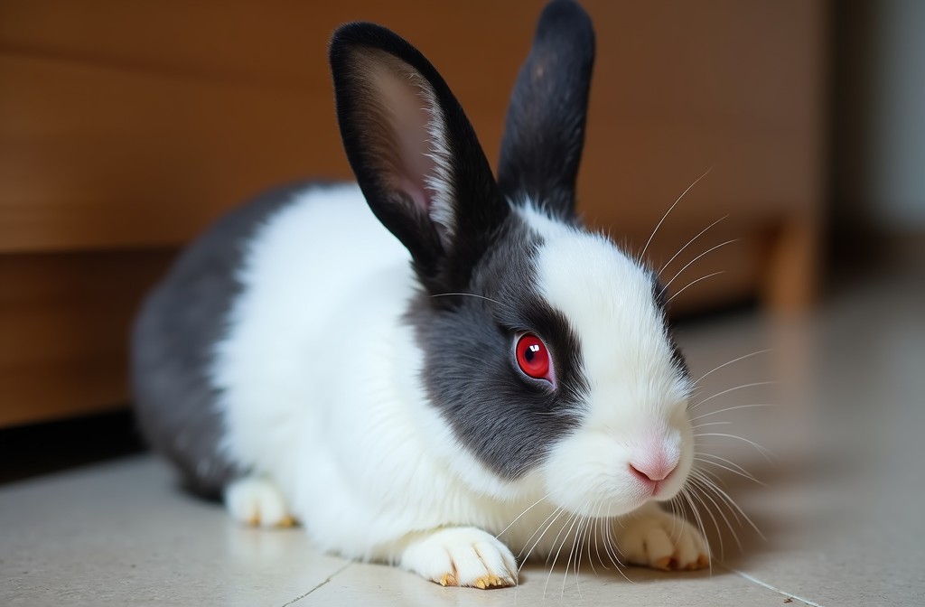 lapin yeux rouges